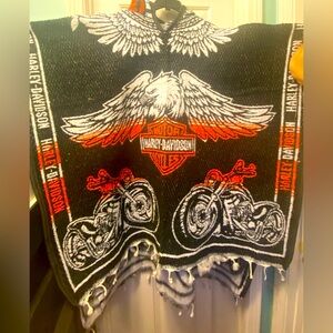 NWOT Harley-Davidson Hooded Embroidered fringe Insulated Poncho